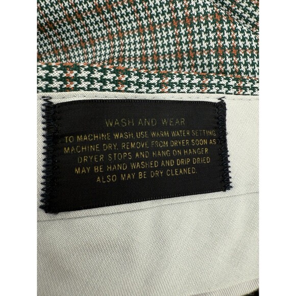 Vintage 70's Wash & Wear Men's 36" x 32" Plaid Polyester Knit Retro Disco Pants - Picture 11 of 11